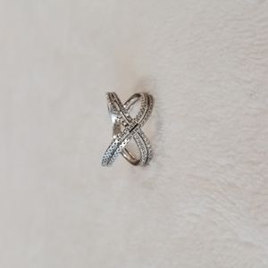 Women's CZ "X" Ring